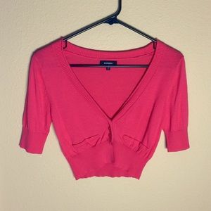 Express Cropped Coral Sweater XS Pinup y2k